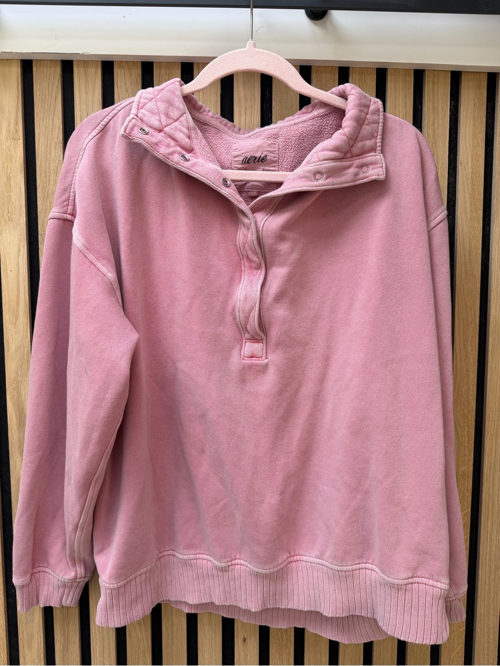 aerie Dusty Pink Snap Pullover Jacket